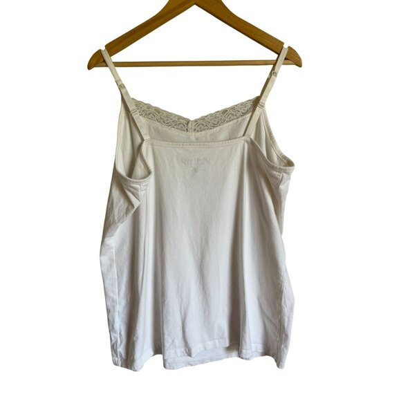 Catherines Suprema Collection 1X Ivory Cream Lace Trim Tank Top - Picture 2 of 6